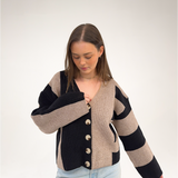 Black & Oat Colorblock Cardigan