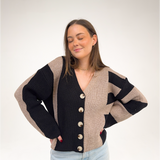 Black & Oat Colorblock Cardigan