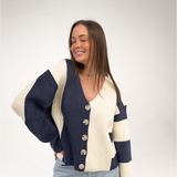 Navy & Ivory Colorblock Cardigan