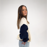 Navy & Ivory Quarter Zip Sweater